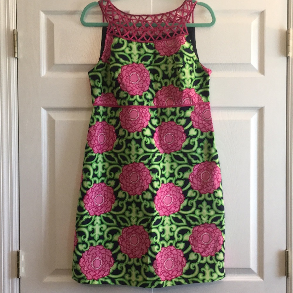 Lilly Pulitzer Shift with Lattice Detail Neck